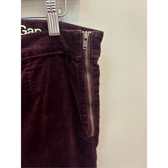 GAP 1969 31r burgundy side zip skinny fit velvet leggings -NO pockets - Picture 5 of 7